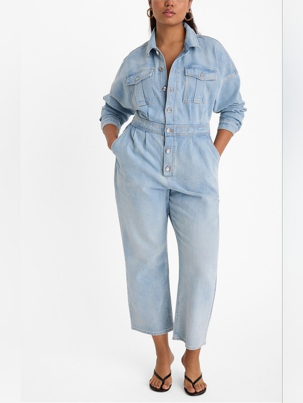 Express Light Blue Denim Utility Jumpsuit - Women Size XS, NWOT!